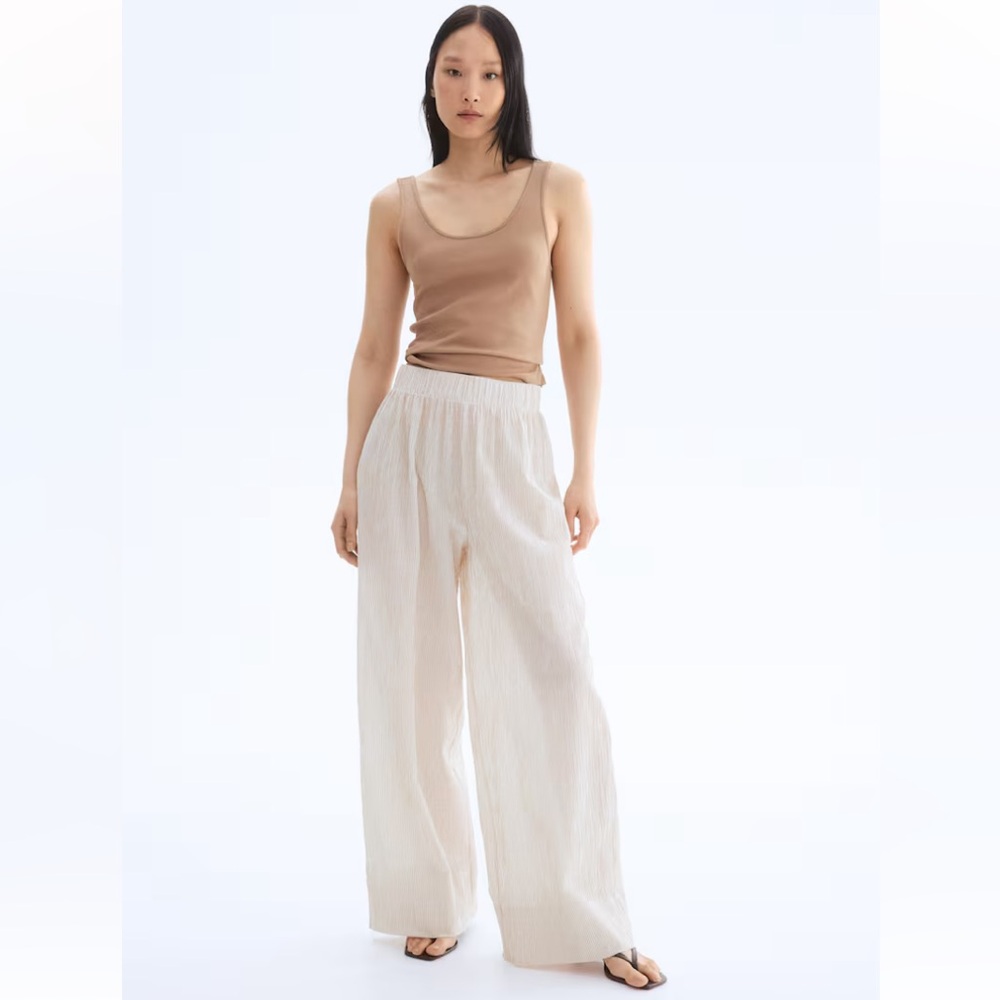 H&M Wide Leg Striped Pants - New With Tags